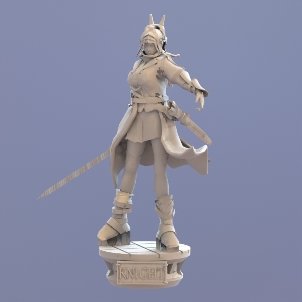 美少女チェスピース「ナイト」 フィギュアSTLデータ