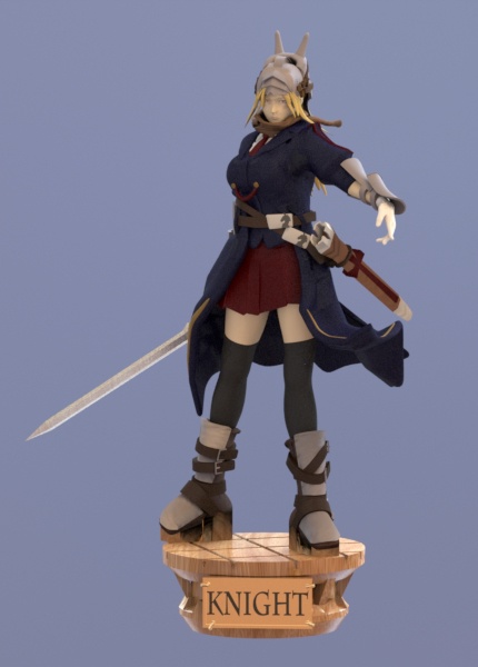 美少女チェスピース「ナイト」 フィギュアSTLデータ