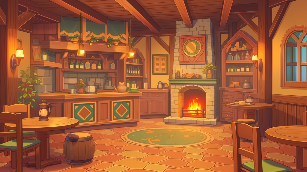 【TRPG背景素材】アニメ調・街の外観&内装20種フルセット(商用可・おまけBGM付)