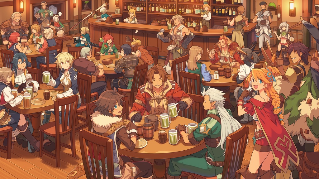 【TRPG背景素材】アニメ調・街の外観&内装20種フルセット(商用可・おまけBGM付)