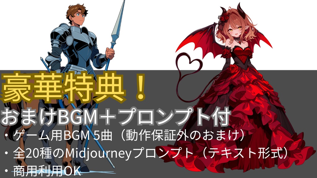 【無料配布】TRPG用アニメ調・異種族NPCお試しパック（ケンタウロス＆サキュバス＋BGM付）