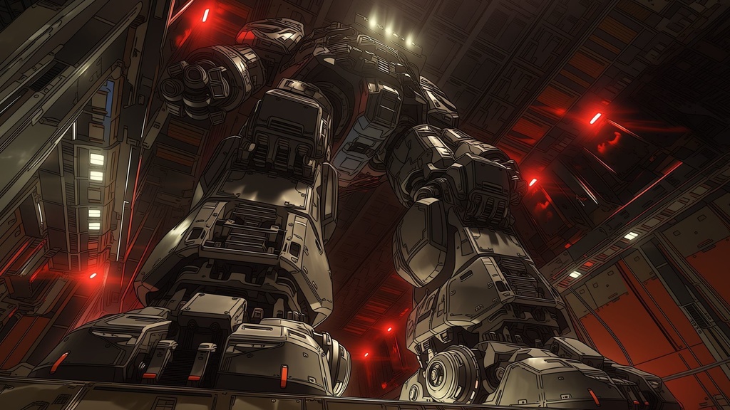 【第1弾:最前線・機動兵器格納庫】近未来・戦術指令基地TRPG背景パック(画像30枚+共通BGM6曲+プロンプト付)