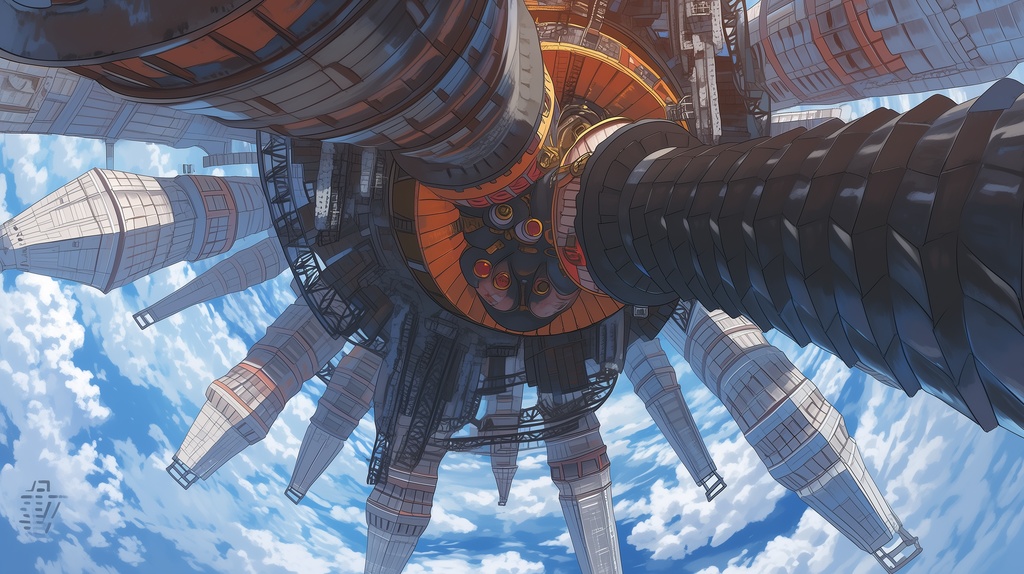 第2弾:天蓋を穿つ・超巨大重機群の墓場TRPG背景パック(画像20枚+専用環境音BGM6曲+プロンプト付)