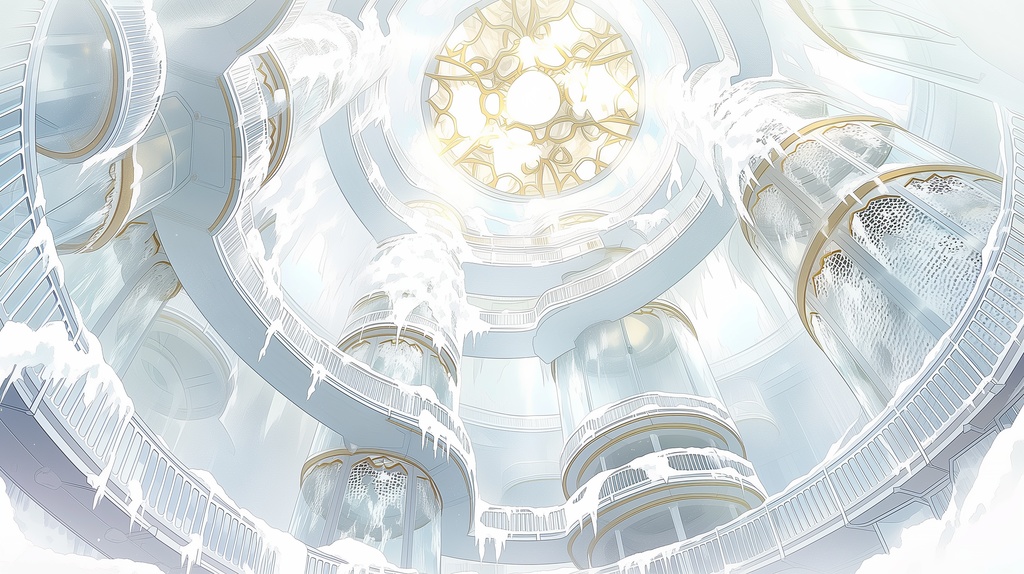 第4弾:神格化・巨大AIの中枢冷却塔TRPG背景パック(画像20枚+専用環境音BGM6曲+プロンプト付)