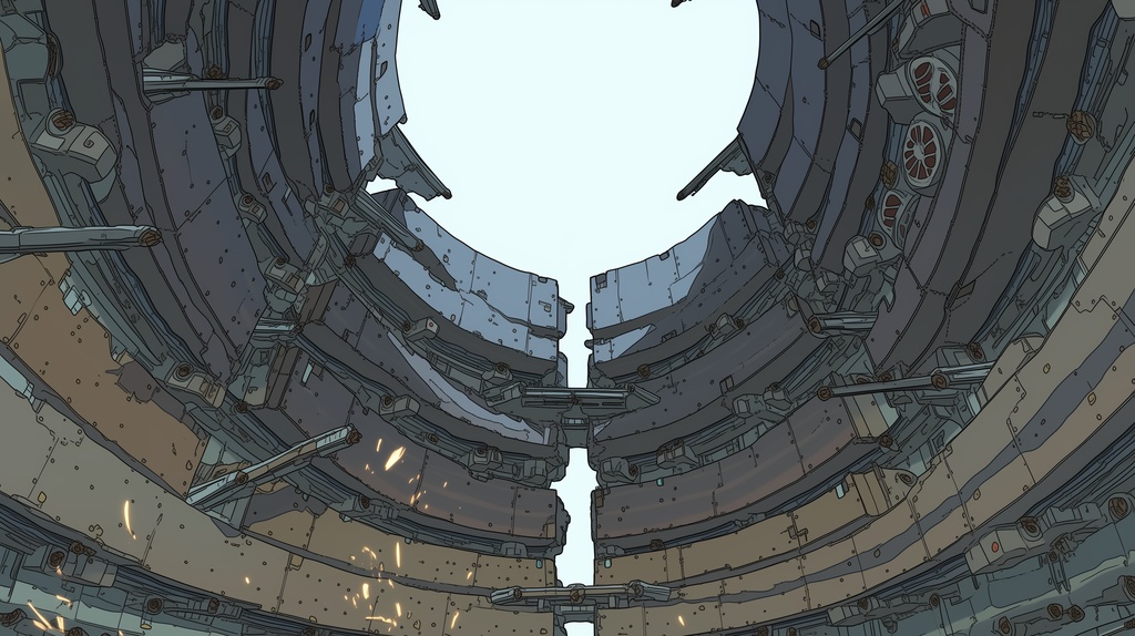 第5弾:寄生建築・垂直壁面都市の断崖TRPG背景パック(画像20枚+専用環境音BGM6曲+プロンプト付)