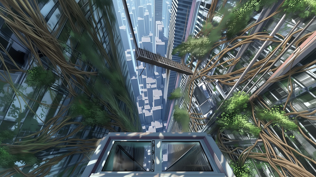 第1弾:緑の摩天楼・屋上ジャングルTRPG背景パック(画像20枚+共通BGM6曲+プロンプト付)