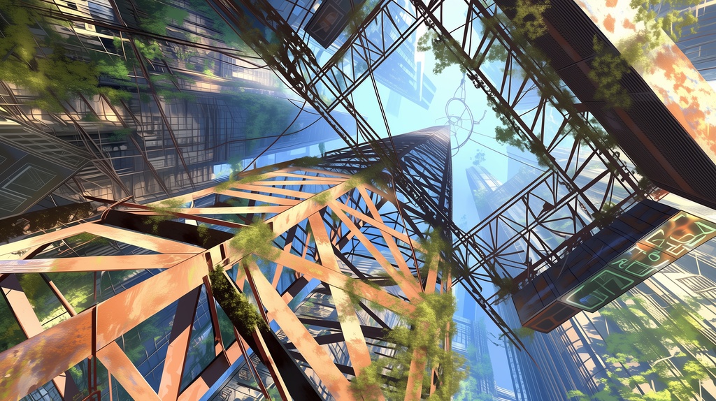 第1弾:緑の摩天楼・屋上ジャングルTRPG背景パック(画像20枚+共通BGM6曲+プロンプト付)