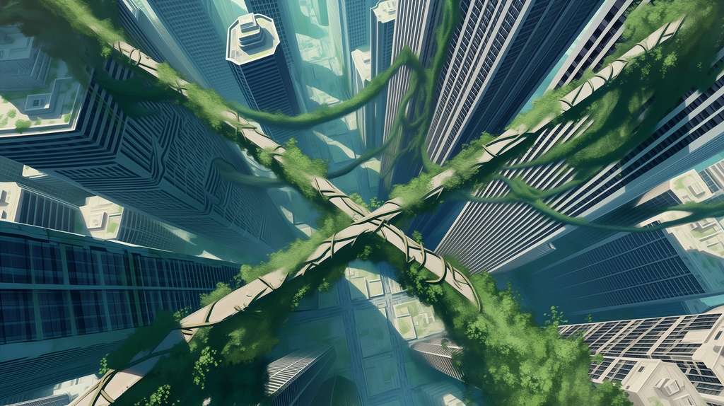 第1弾:緑の摩天楼・屋上ジャングルTRPG背景パック(画像20枚+共通BGM6曲+プロンプト付)