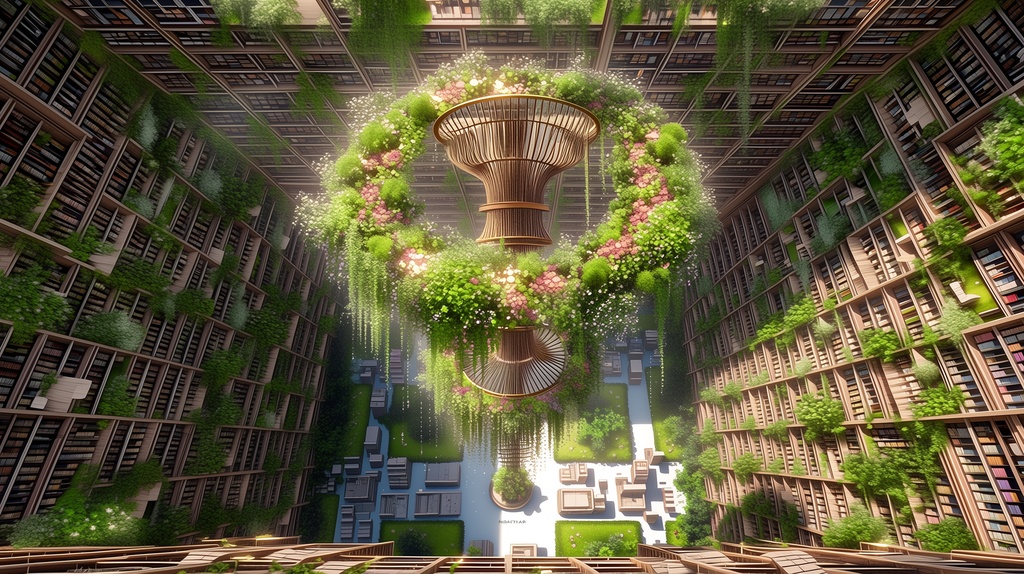 第3弾:巨大樹の寄生・貫かれた大図書館TRPG背景パック(画像20枚+共通BGM6曲+プロンプト付)