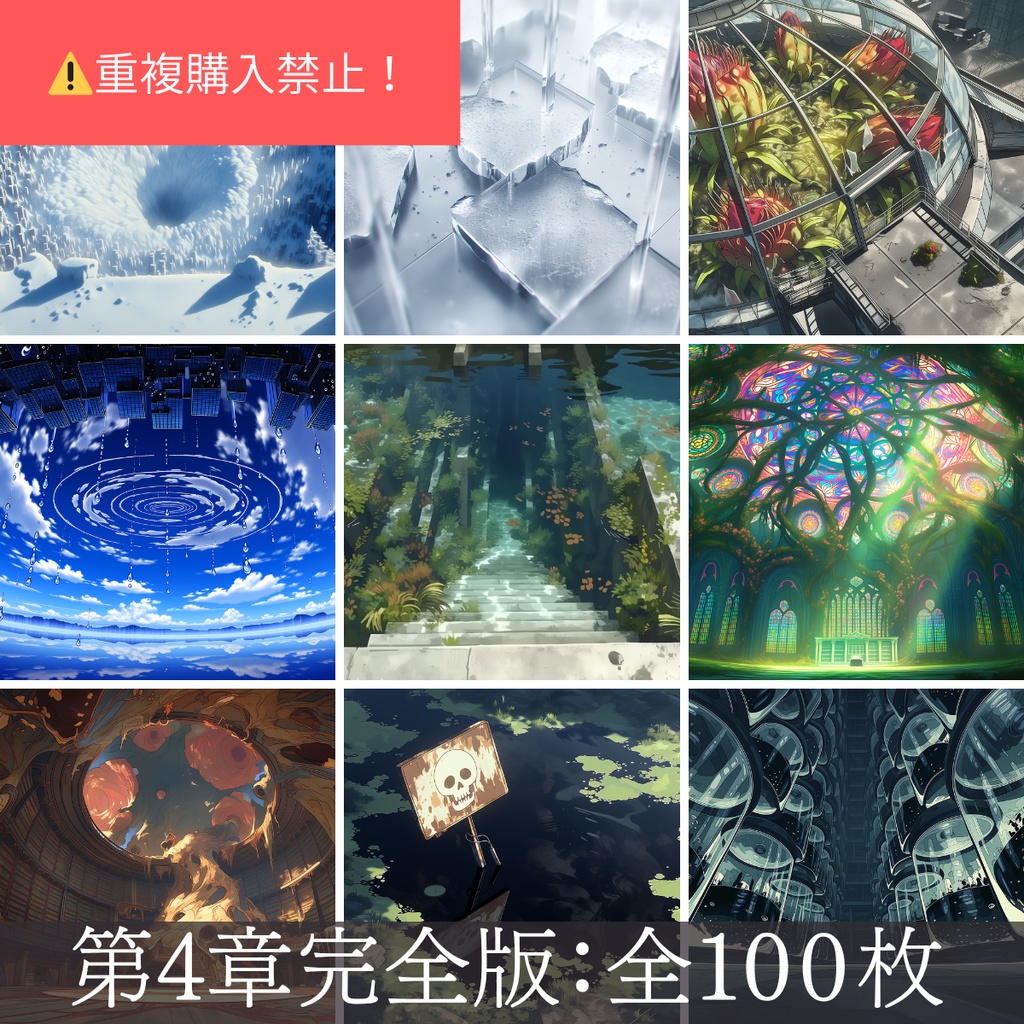 第4章コンプリート：終末事象・水没と緑に侵食された廃都 TRPG背景パック（画像100枚＋BGM6曲）
