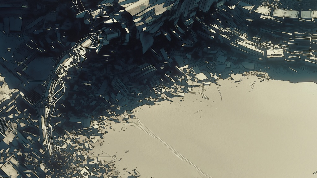 第3弾:雪原のジャンクヤード・埋もれる巨大多脚要塞TRPG背景パック(画像20枚+共通BGM6曲+プロンプト付)