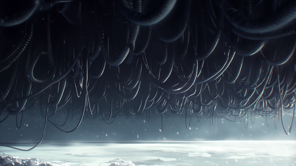 第3弾:雪原のジャンクヤード・埋もれる巨大多脚要塞TRPG背景パック(画像20枚+共通BGM6曲+プロンプト付)