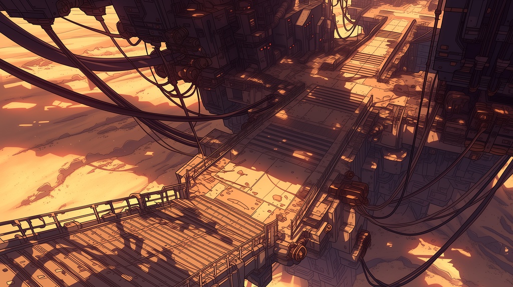 第1弾:砂塵のハイウェイ・埋没する車両群TRPG背景パック(画像20枚+共通BGM6曲+プロンプト付)