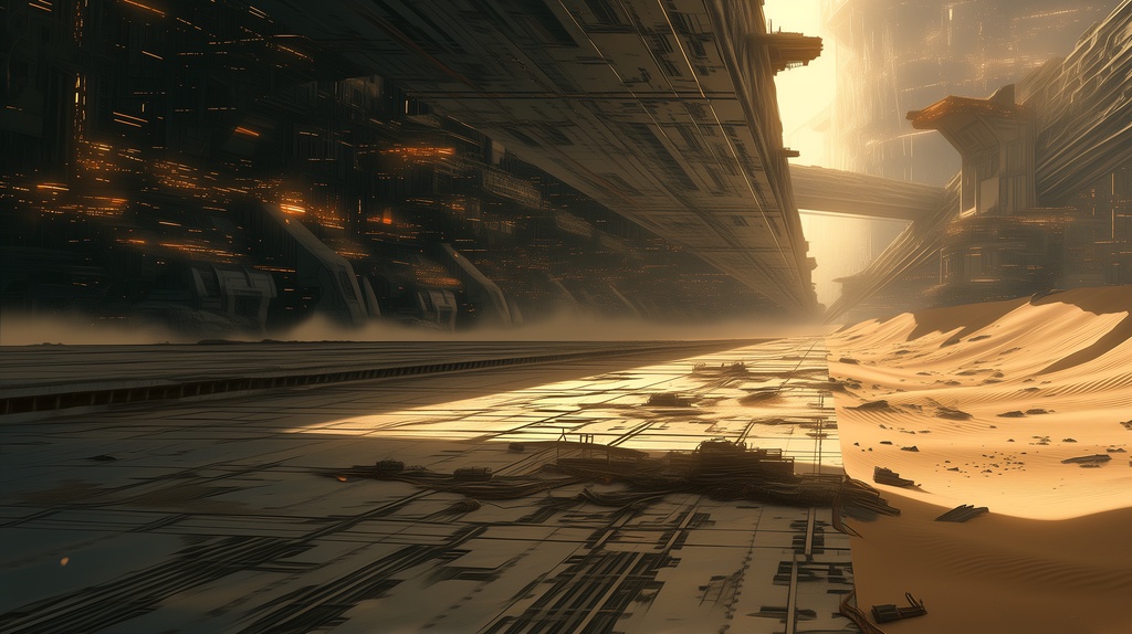 第1弾:砂塵のハイウェイ・埋没する車両群TRPG背景パック(画像20枚+共通BGM6曲+プロンプト付)