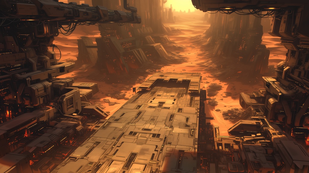 第2弾:枯渇峡谷・風化する巨大メガストラクチャーTRPG背景パック(画像20枚+共通BGM6曲+プロンプト付)