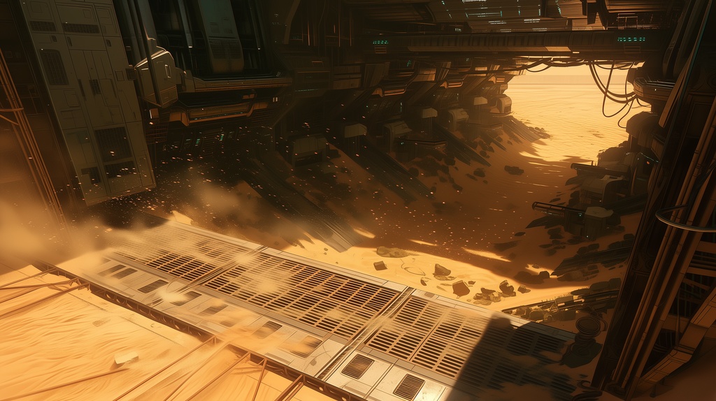 第4弾:流砂の罠・飲み込まれる巨大工廠TRPG背景パック(画像20枚+共通BGM6曲+プロンプト付)