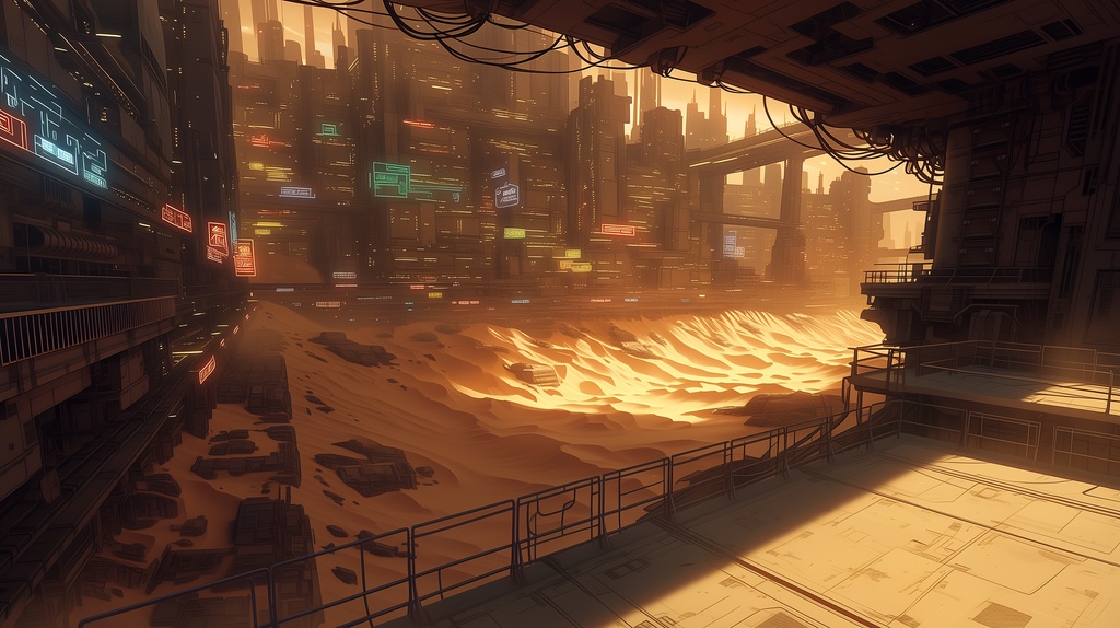 第4弾:流砂の罠・飲み込まれる巨大工廠TRPG背景パック(画像20枚+共通BGM6曲+プロンプト付)