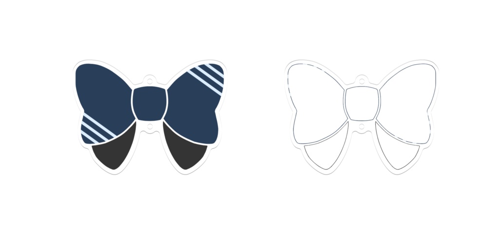 リボンアクリルキーホルダー(若王寺)