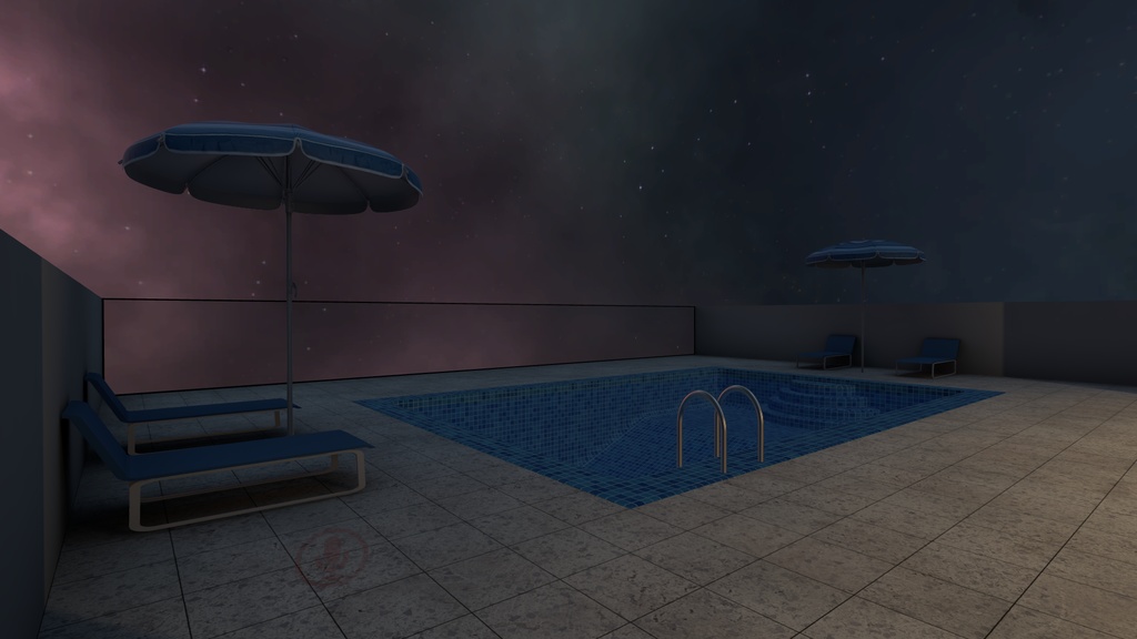 8 Ball Swimming Pool Room【SDK3 VRChat Ready】スイミングプール, エイトボール, ルーム