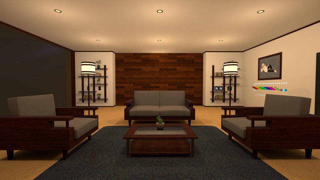 4 Rooms Apartment with 8 Ball 【SDK3 VRChat Ready】 8ボール付き4部屋のアパート