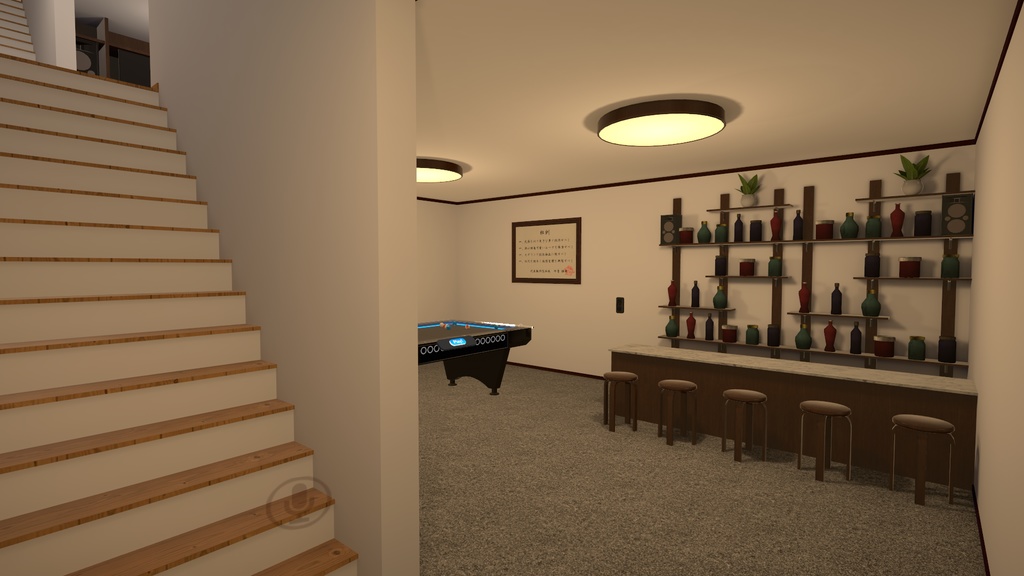 3 Floors House with 8 Ball 【SDK3 VRChat Ready】 8ボール付き3階建ての家