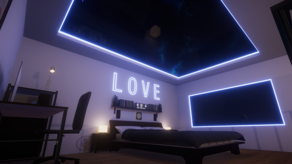 Led Loft with 8 Ball 【SDK3 VRChat Ready】8ボール付きLedロフト