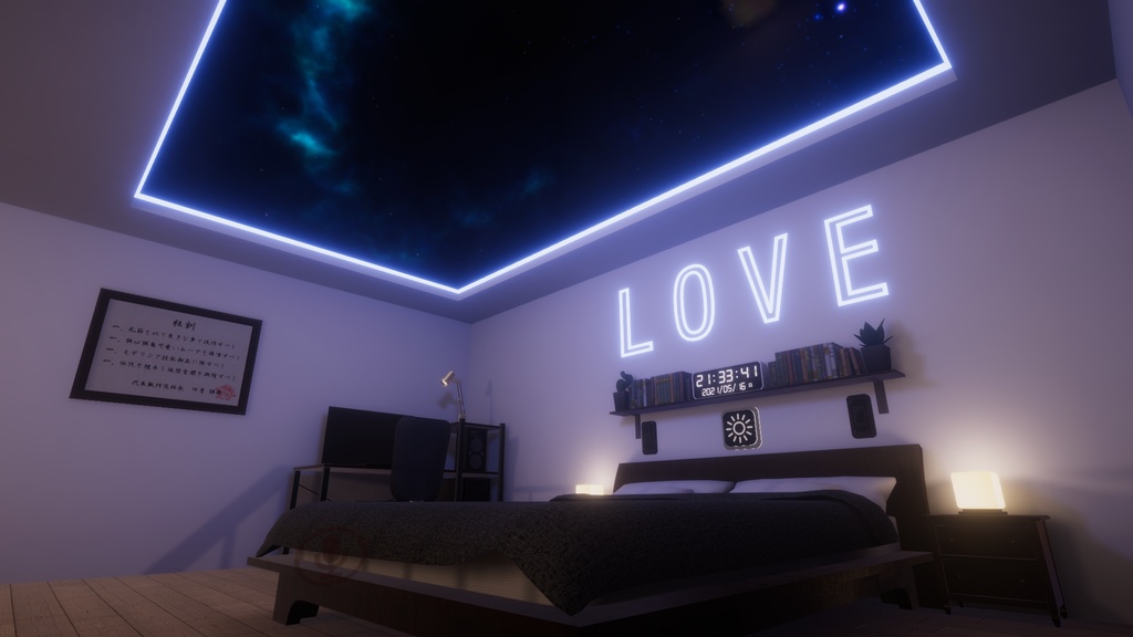Led Loft with 8 Ball 【SDK3 VRChat Ready】8ボール付きLedロフト
