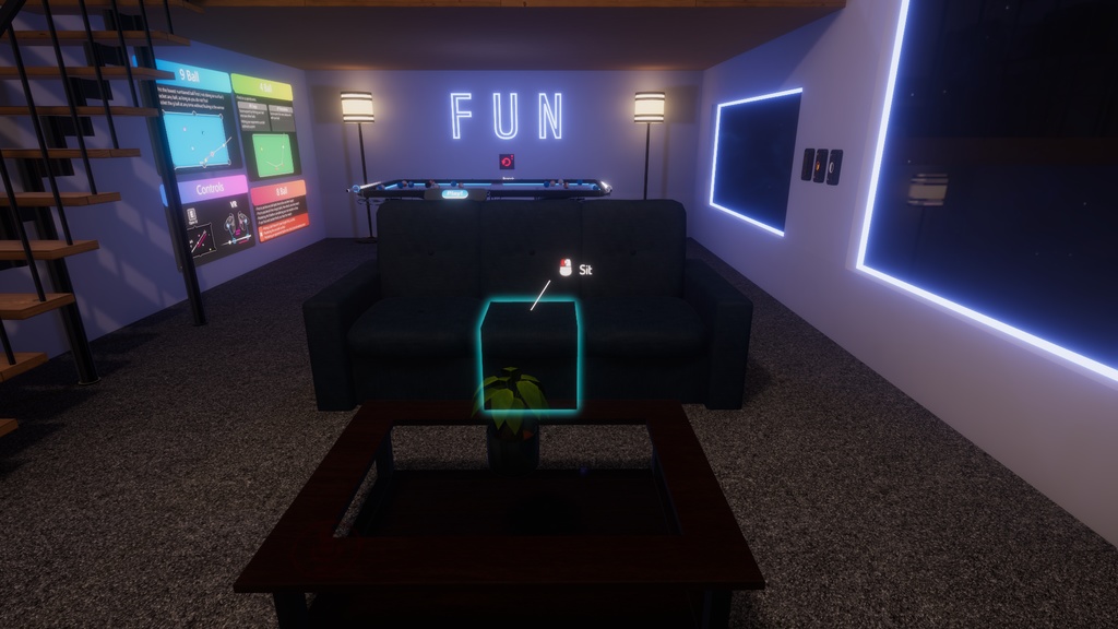 Led Loft with 8 Ball 【SDK3 VRChat Ready】8ボール付きLedロフト