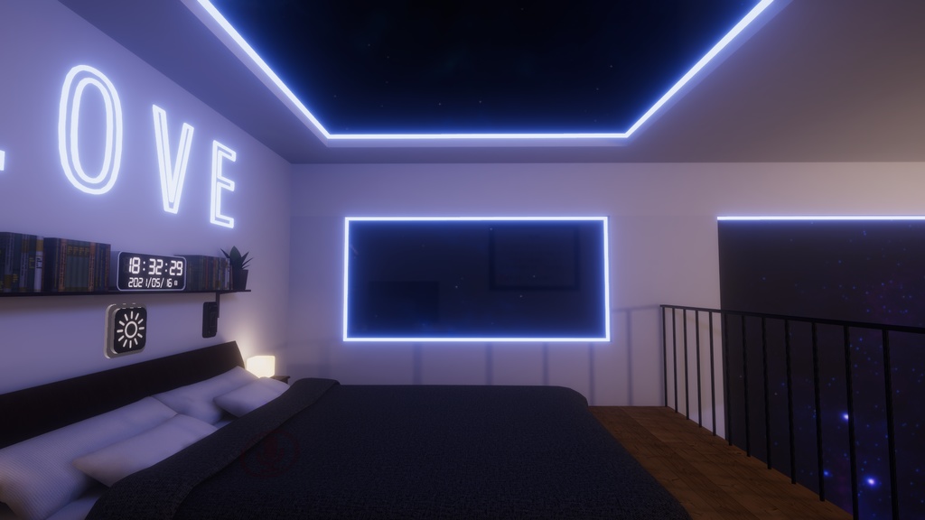 Led Loft with 8 Ball 【SDK3 VRChat Ready】8ボール付きLedロフト