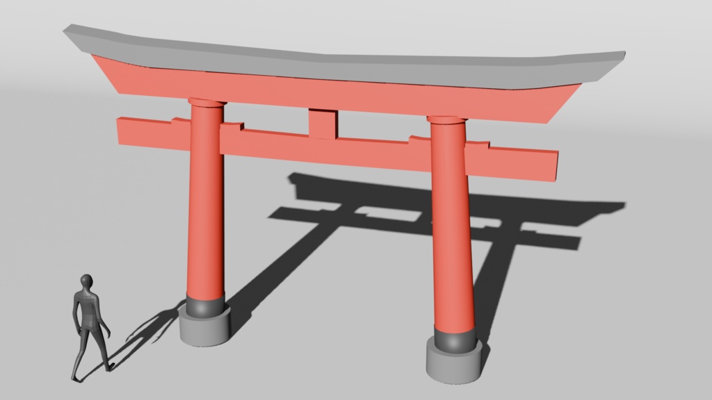 鳥居の3Dモデル 朱色