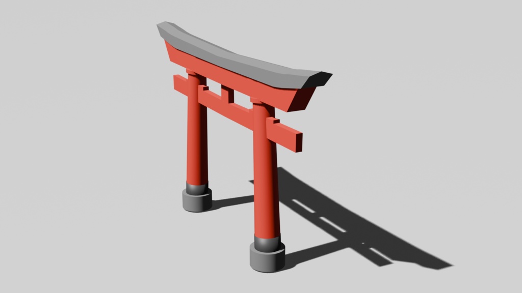 鳥居の3Dモデル 朱色