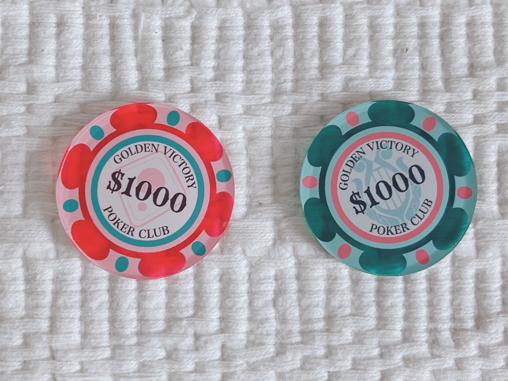 ゴールデンビクトリーカジノチップ風アクキー