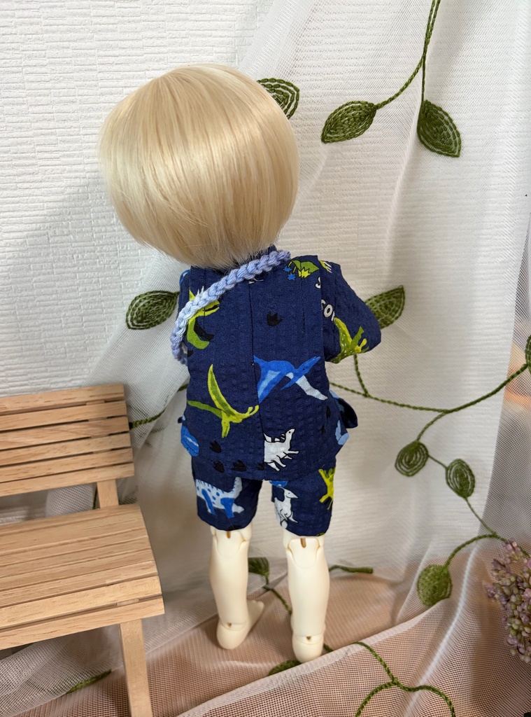 幼SD  甚平（恐竜柄・紺色）