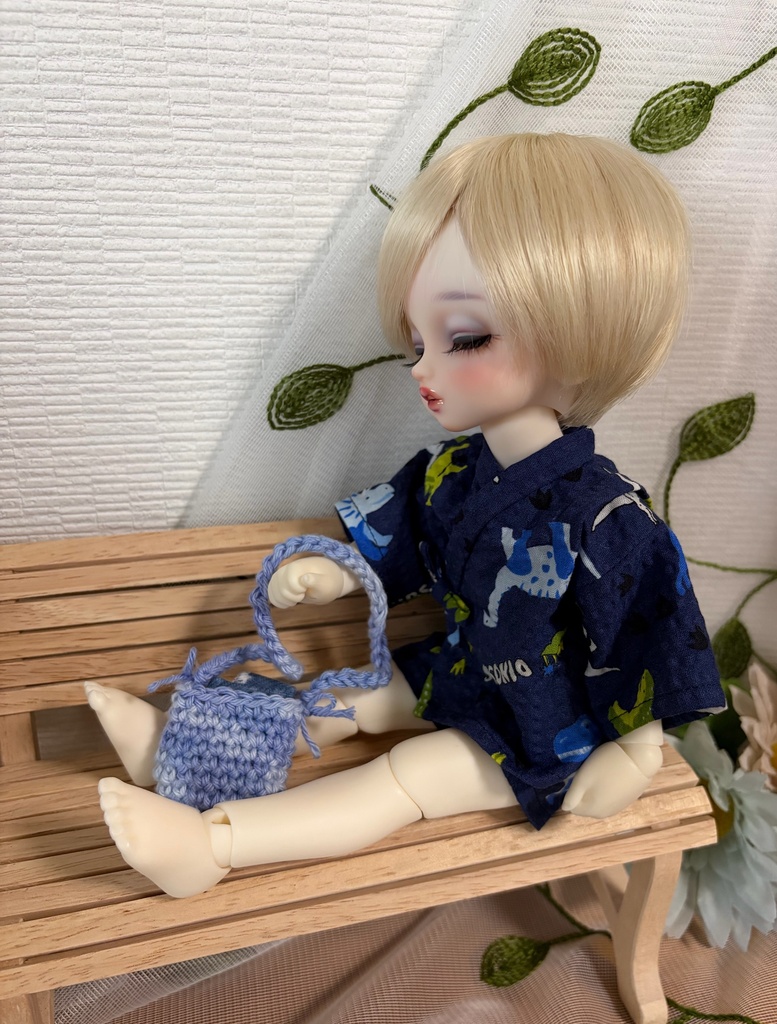 幼SD  甚平（恐竜柄・紺色）