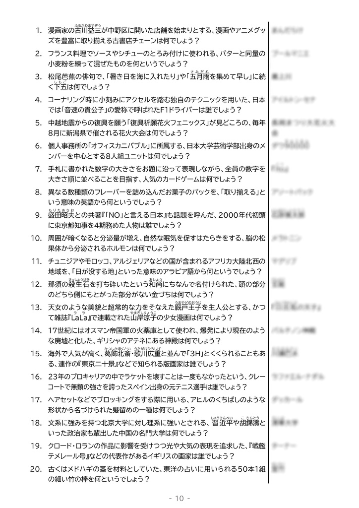 KSC the 15th 公式問題集/公式記録集