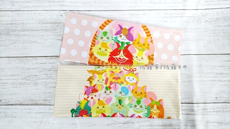 フルーツ猫ハンドタオル