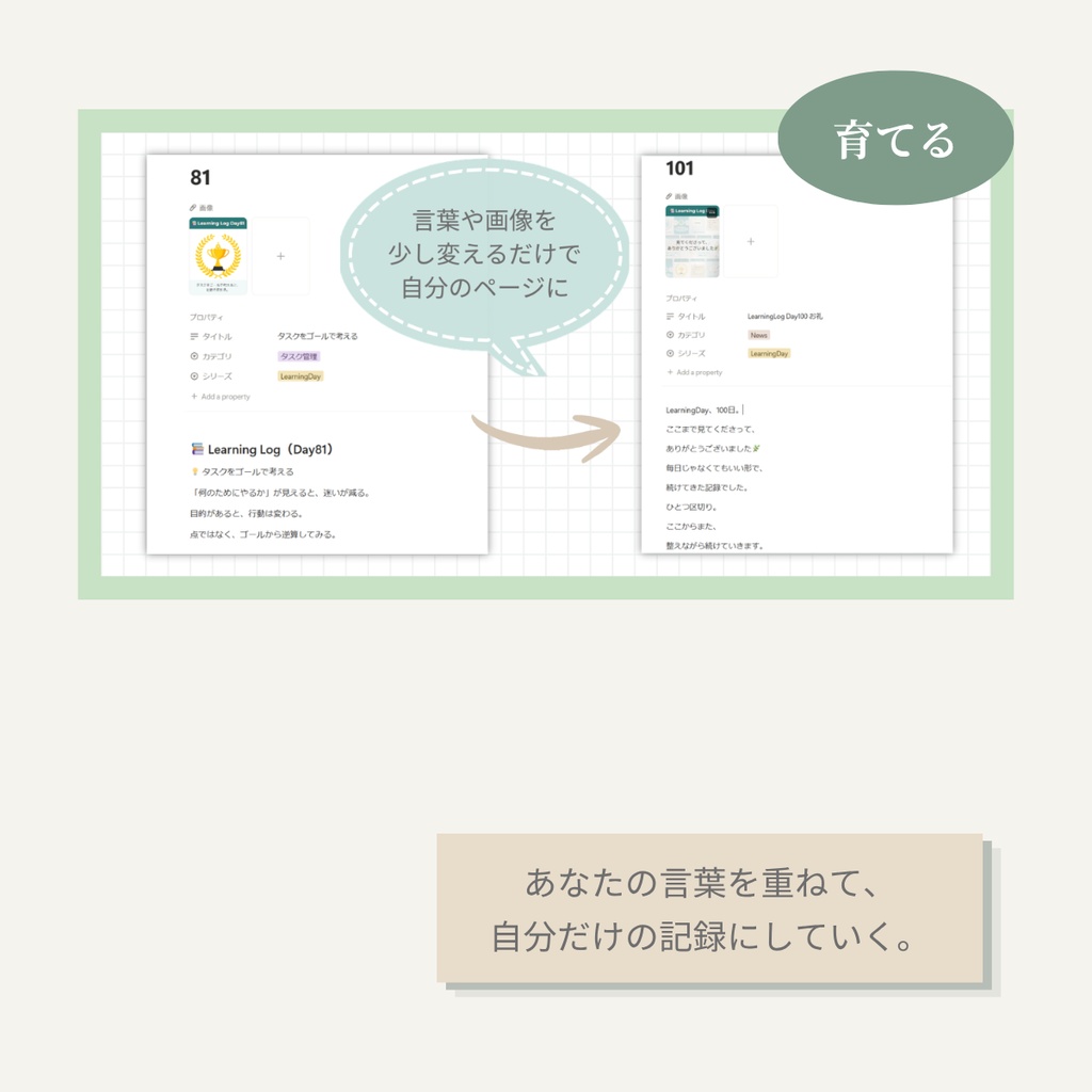 Learning Log 100|整える記録テンプレ