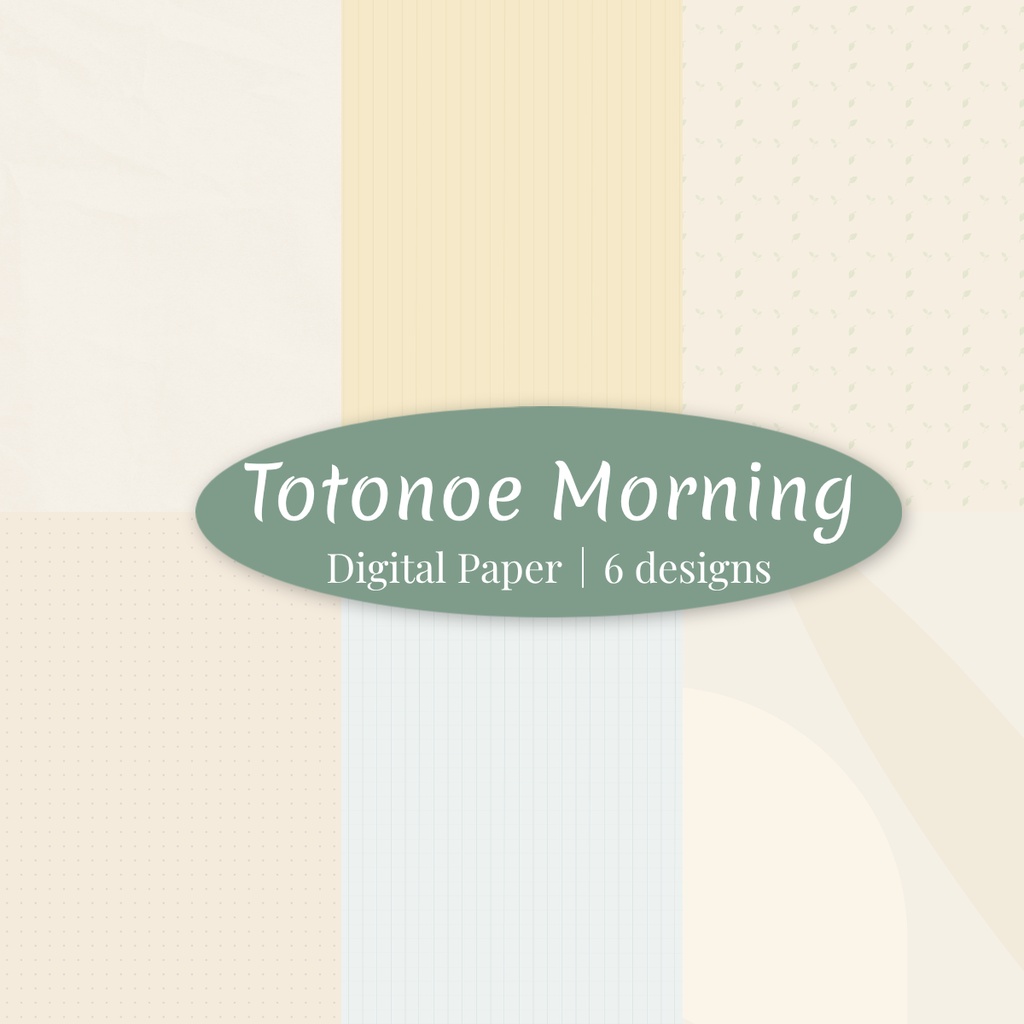 Totonoe Morning|やさしい色のデジタルペーパー 6枚セット|背景素材