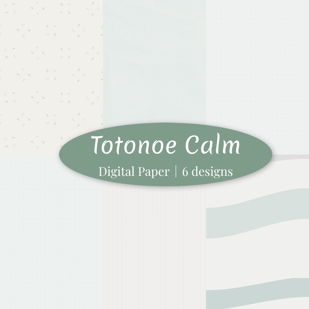 Totonoe Calm|やさしい色のデジタルペーパー 6枚セット|背景素材
