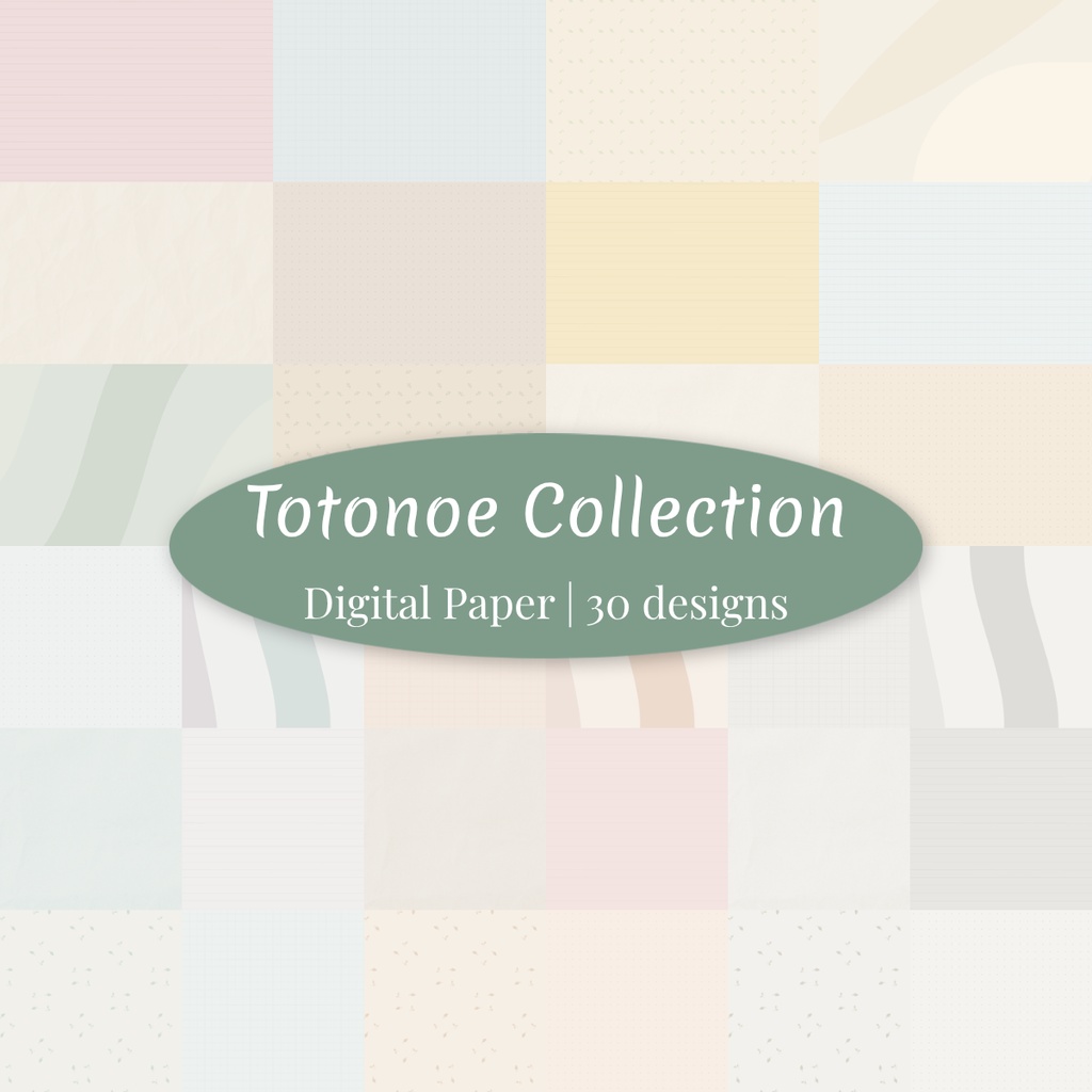 Totonoe Collection|やさしい色のデジタルペーパー 30枚セット|5シリーズ全部入り
