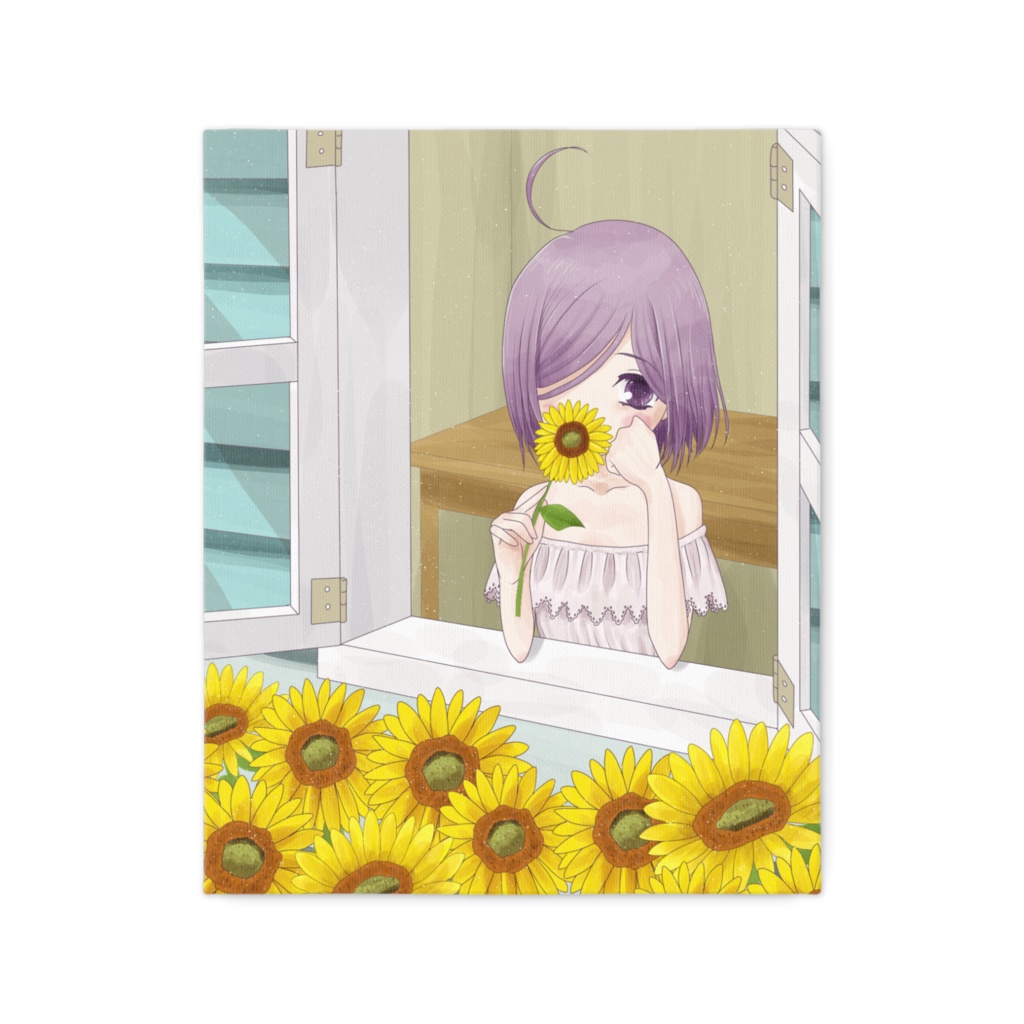 ひまわりとナリコちゃん キャンバス
