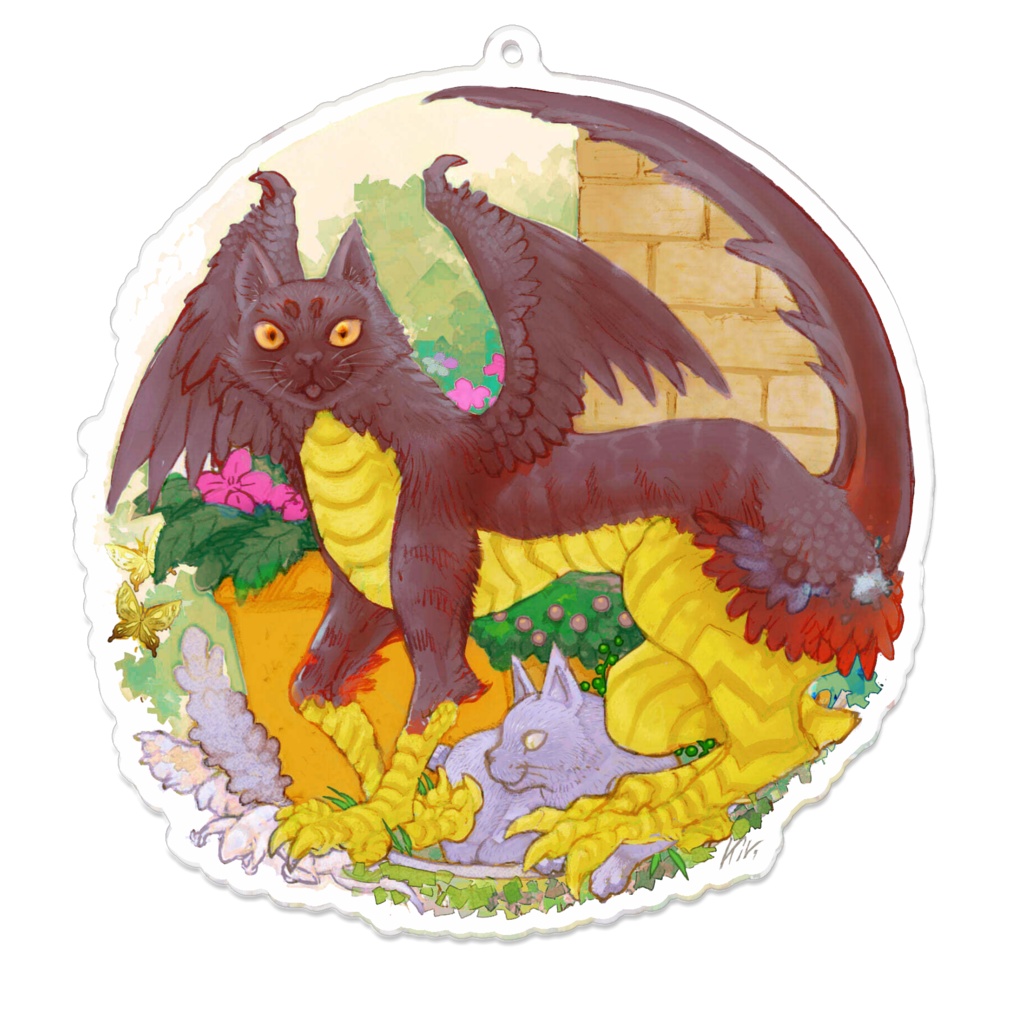 A Dragon and a cat アクリルキーホルダー