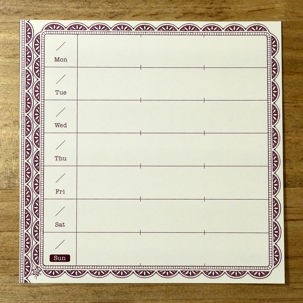 [M5スクエア] ウィークリーリフィル 額縁 [お裾分け]