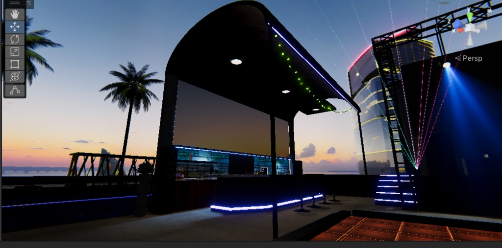 VR Chat Bar Table, Chairs, And Roof Fixture / Fairy Lights