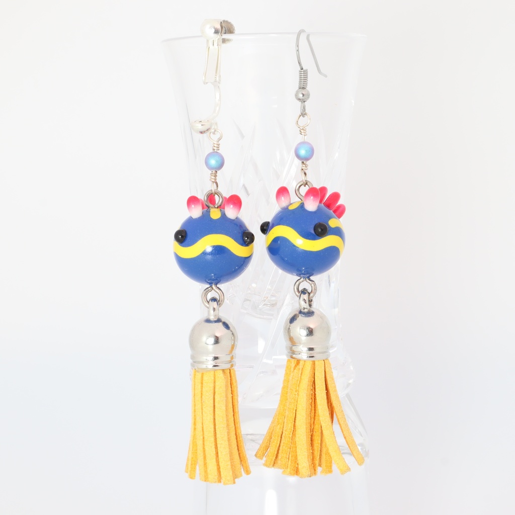 うみうすし イヤリング/ピアス アオウミウシ タッセル