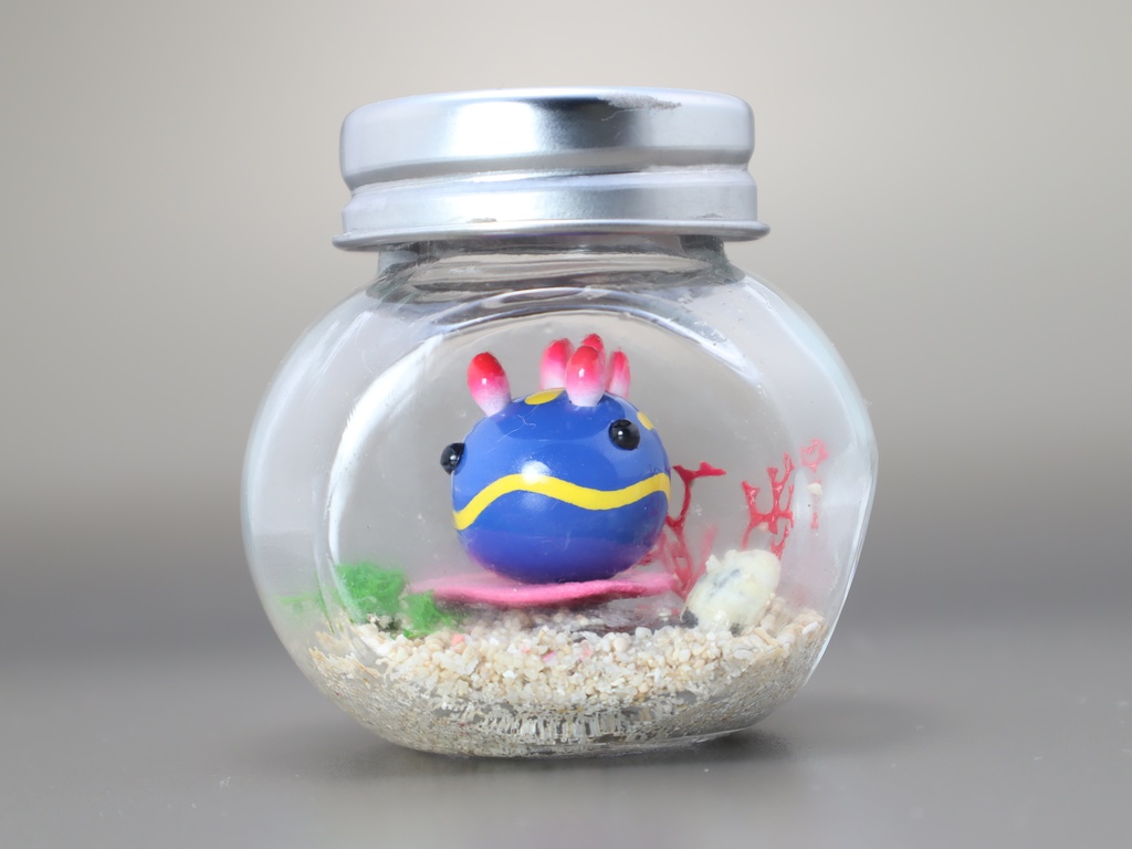 【うみうすし】瓶詰めヴィネット テーブルサンゴxアオウミウシ