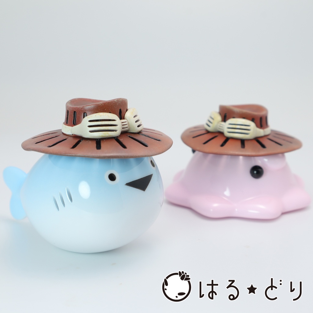 遮光器付きハットめんだこレジンフィギュア【はるどりめんだこ】