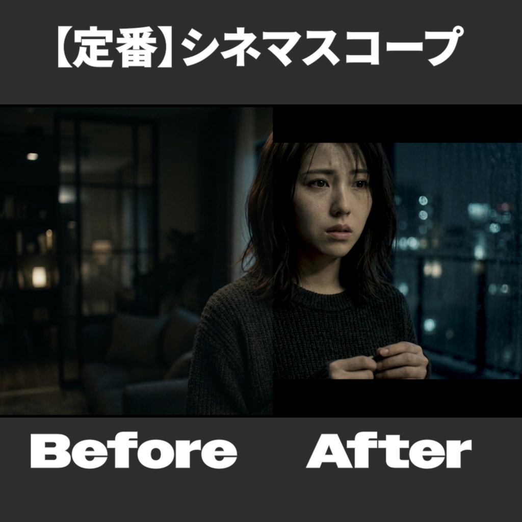 【一発で映画風】ドラッグ&ドロップでけで映画比率になる黒帯3種セット