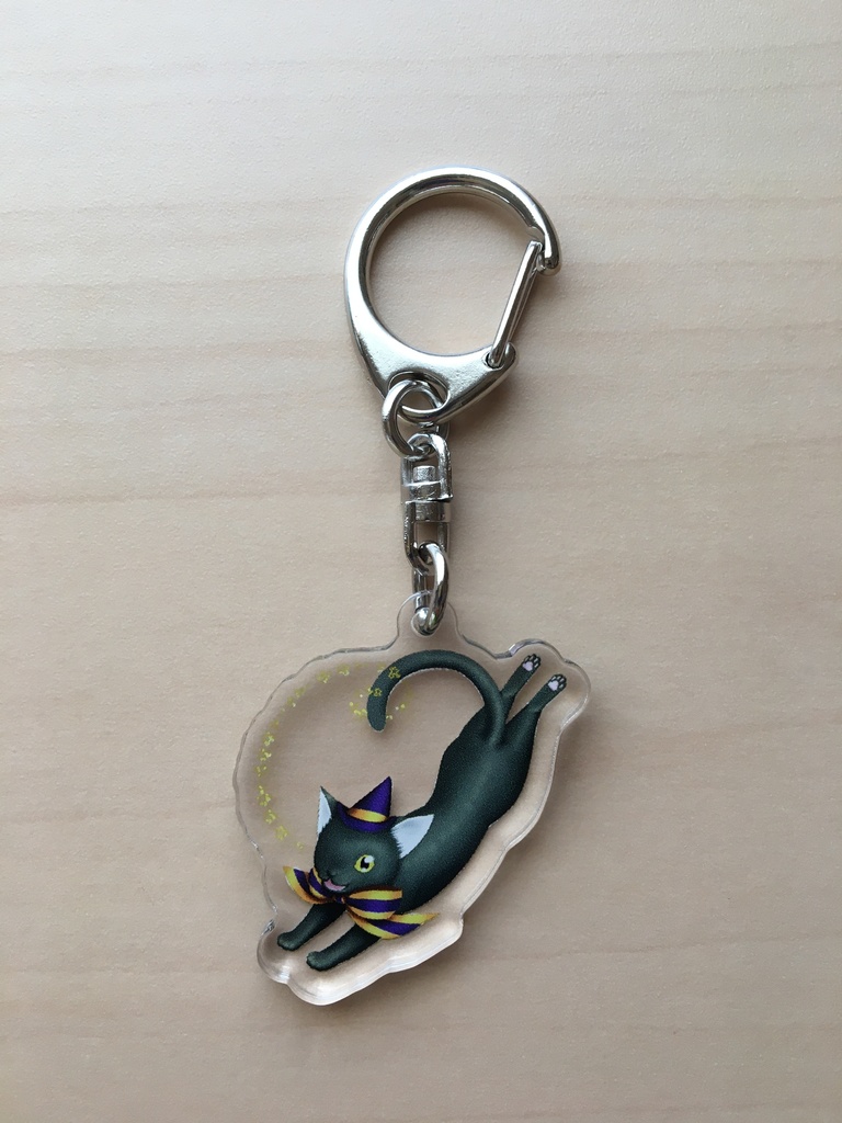 アクリルキーホルダー　魔法猫