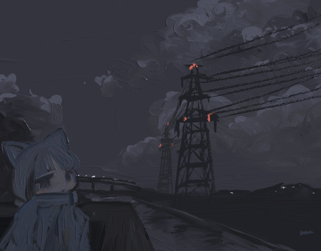 よるさんぽ_F3キャンバスアート